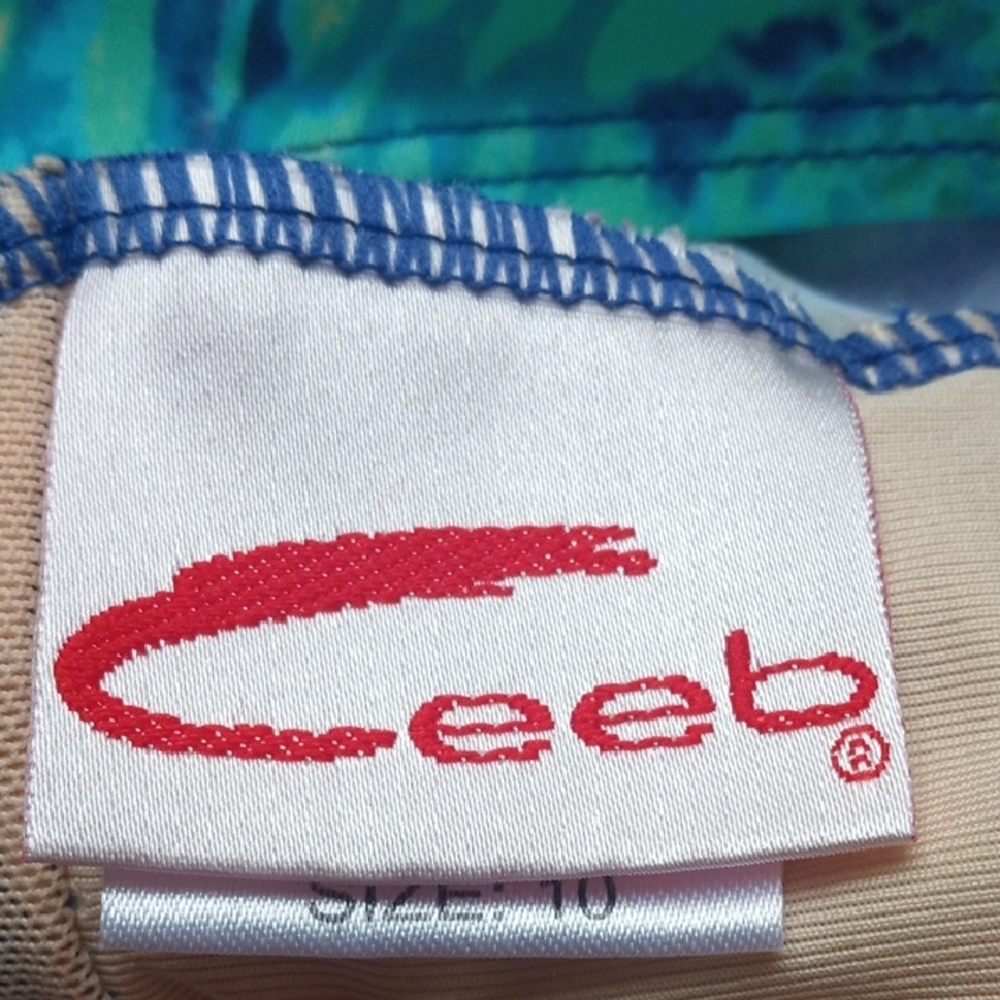 Ceeb Swimwear with Blue and Green Pattern, Beachy, Cruise, Vacation,